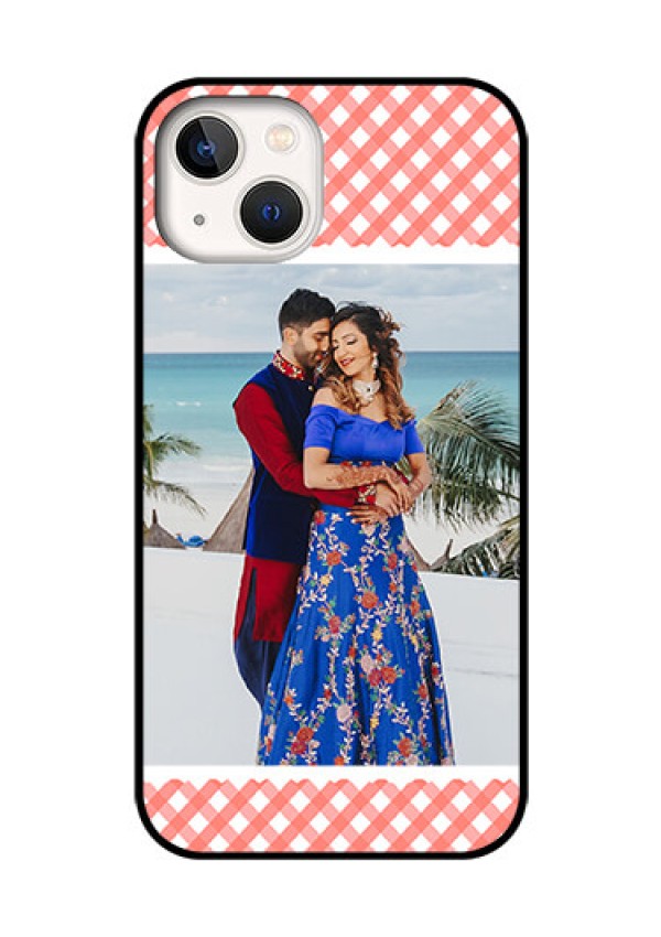 iPhone 13 Personalized Glass Phone Case - Pink Pattern Design