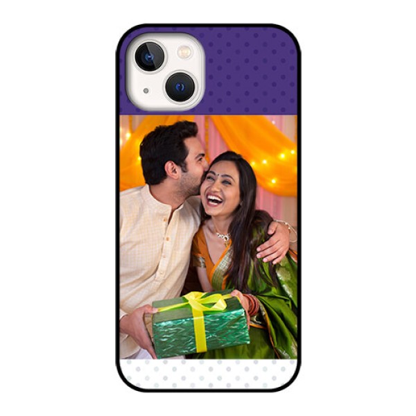 iPhone 13 Personalized Glass Phone Case - Violet Pattern Design iPhone 13 Personalized Glass Phone Case - Violet Pattern Design