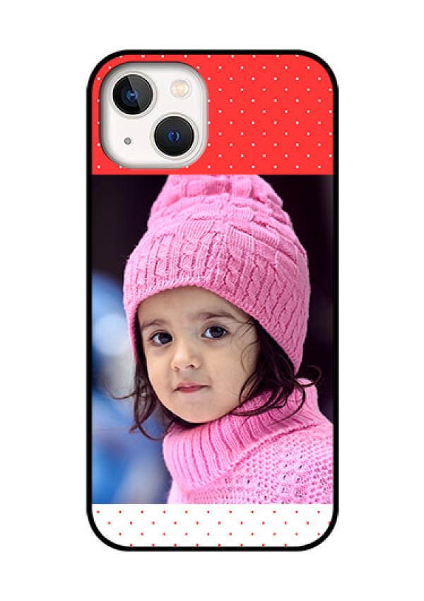 iPhone 13 Photo Printing on Glass Case - Red Pattern Design