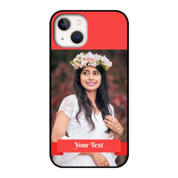 iPhone 13 Custom Glass Phone Case - Simple Red Color Design iPhone 13 Custom Glass Phone Case - Simple Red Color Design