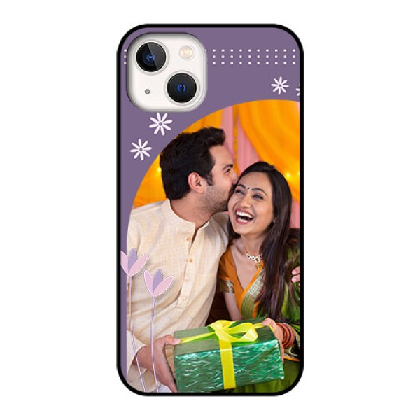 iPhone 13 Custom Glass Mobile Case - Lavender flowers design