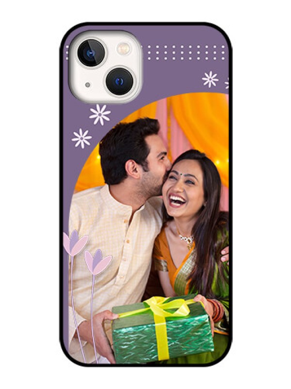 Custom iPhone 13 Custom Glass Mobile Case - Lavender flowers design
