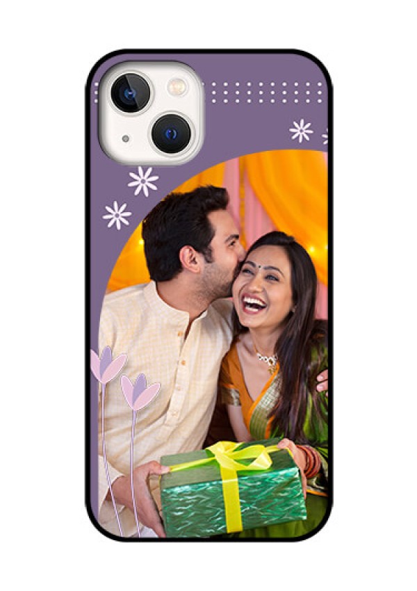 iPhone 13 Custom Glass Mobile Case - Lavender flowers design