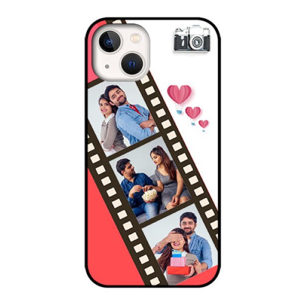 iPhone 13 Personalized Glass Phone Case - 3 Image Holder with Film Reel iPhone 13 Personalized Glass Phone Case - 3 Image Holder with Film Reel