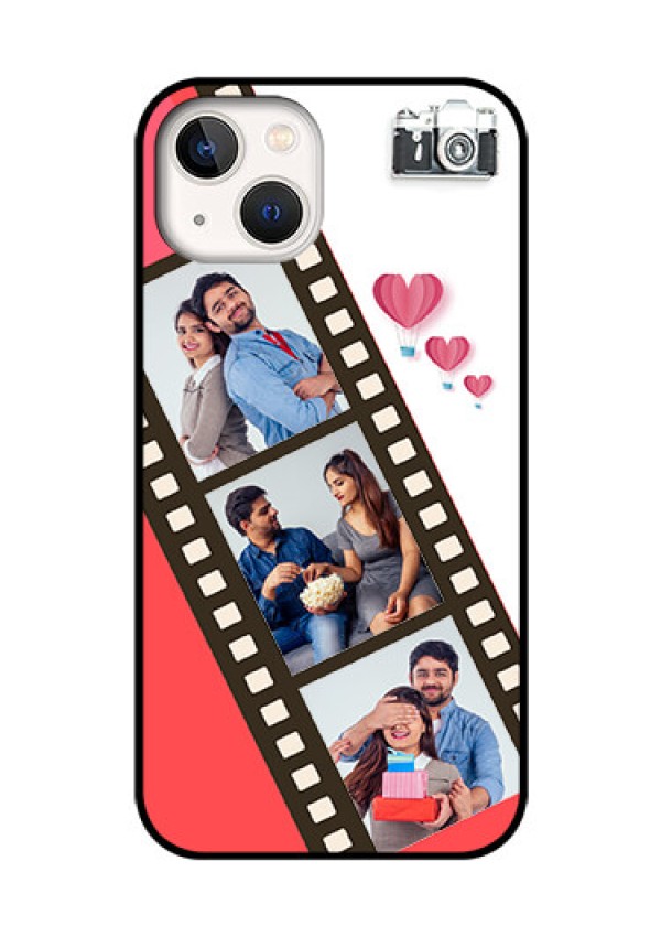 iPhone 13 Personalized Glass Phone Case - 3 Image Holder with Film Reel