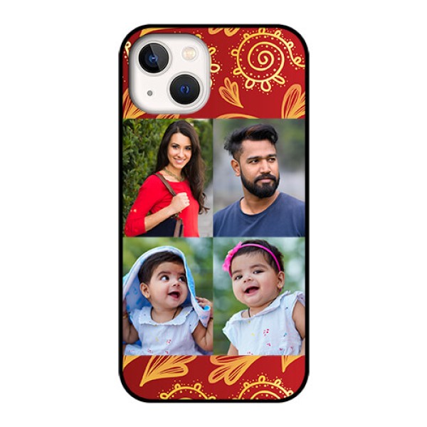 iPhone 13 Photo Printing on Glass Case - 4 Image Traditional Design iPhone 13 Photo Printing on Glass Case - 4 Image Traditional Design
