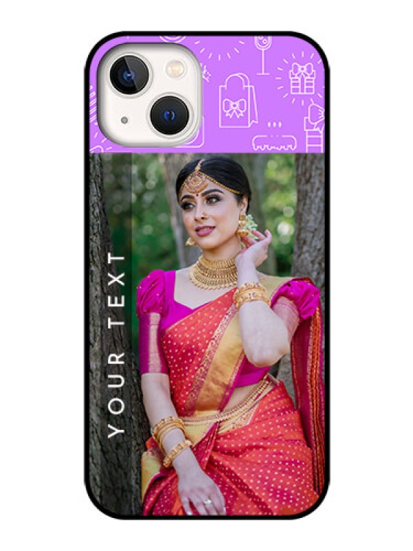 Custom iPhone 13 Custom Glass Mobile Case - Birthday Icons Design