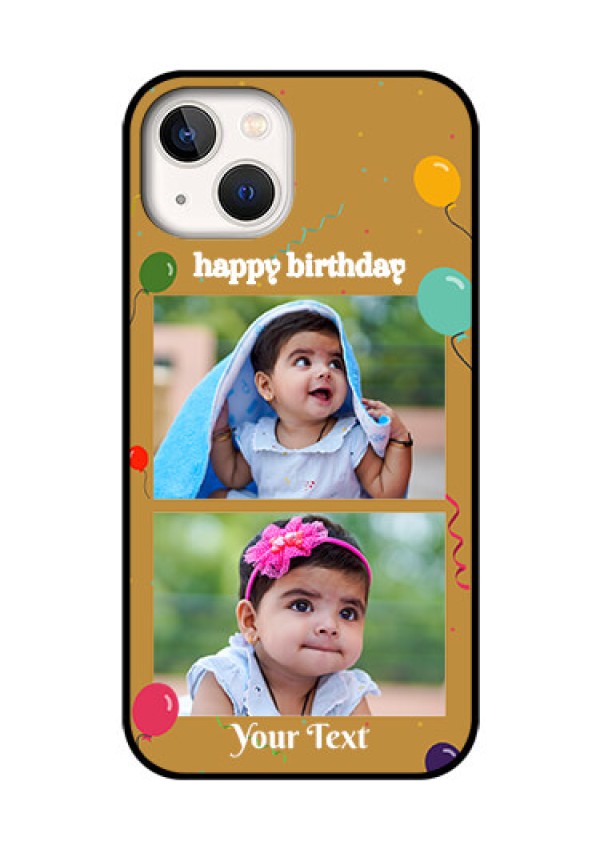 iPhone 13 Personalized Glass Phone Case - Image Holder with Birthday Celebrations Design