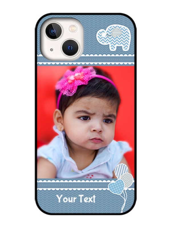 Custom iPhone 13 Photo Printing on Glass Case - with Kids Pattern Design