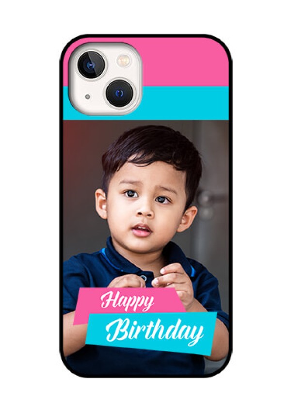 iPhone 13 Personalized Glass Phone Case - Image Holder with 2 Color Design