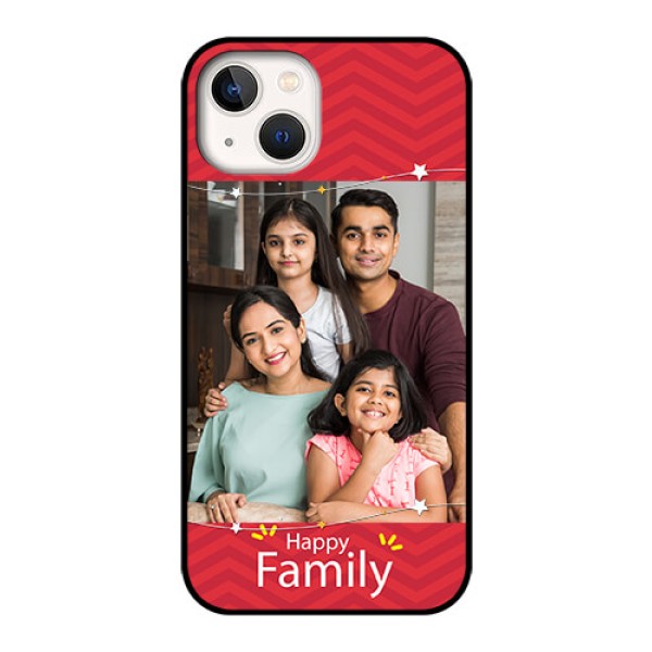 iPhone 13 Personalized Glass Phone Case - Happy Family Design