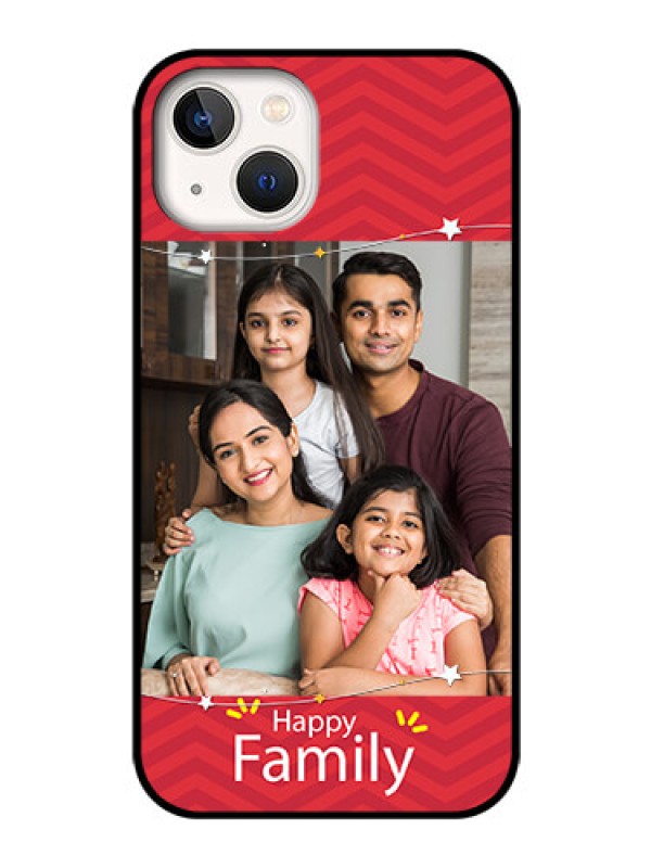 Custom iPhone 13 Personalized Glass Phone Case - Happy Family Design