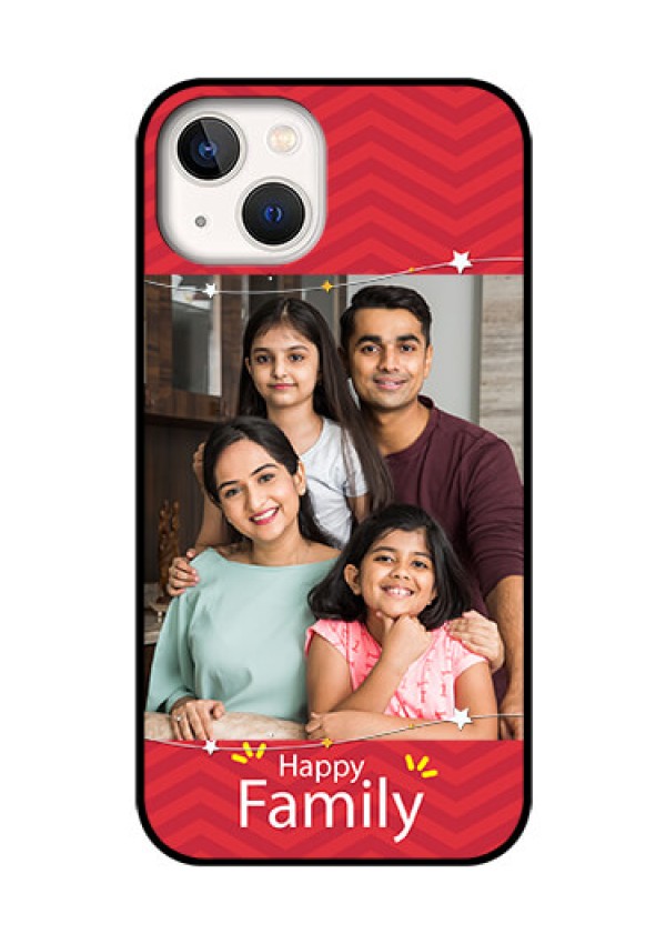 iPhone 13 Personalized Glass Phone Case - Happy Family Design