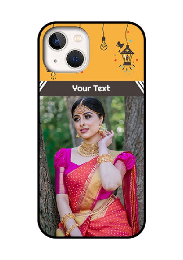 iPhone 13 Custom Glass Mobile Case - with Family Picture and Icons