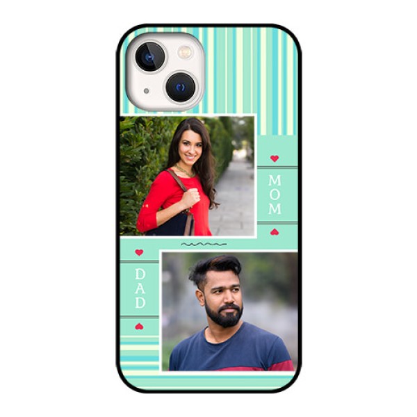iPhone 13 Custom Glass Phone Case - Mom & Dad Pic Design