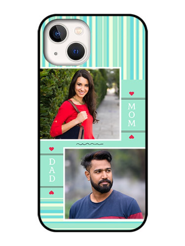 Custom iPhone 13 Custom Glass Phone Case - Mom & Dad Pic Design