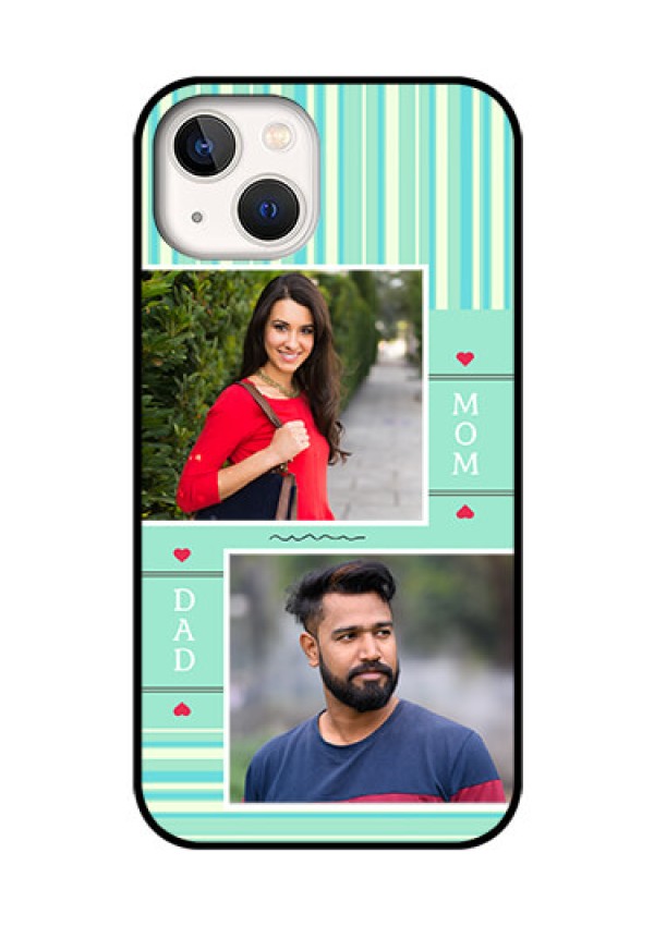 iPhone 13 Custom Glass Phone Case - Mom & Dad Pic Design