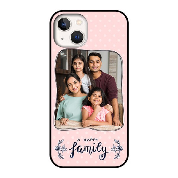 iPhone 13 Custom Glass Phone Case - Family with Dots Design iPhone 13 Custom Glass Phone Case - Family with Dots Design