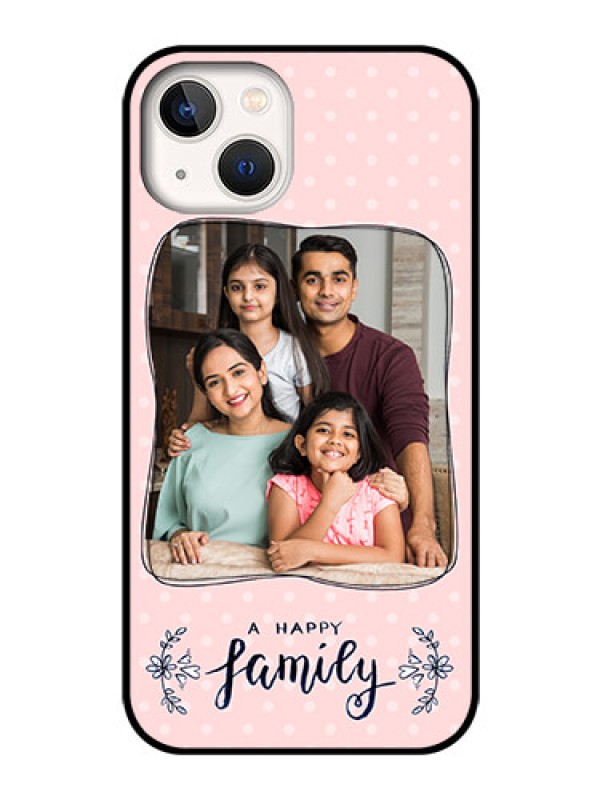 Custom iPhone 13 Custom Glass Phone Case - Family with Dots Design