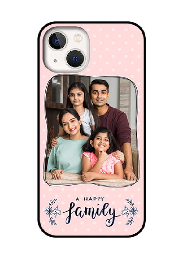 iPhone 13 Custom Glass Phone Case - Family with Dots Design