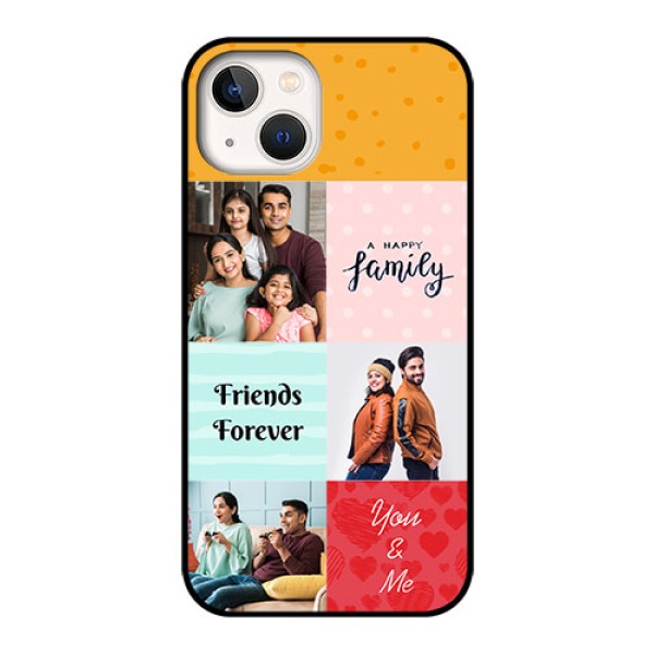 iPhone 13 Personalized Glass Phone Case - Images with Quotes Design