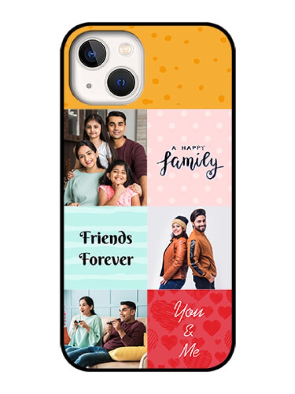 Custom iPhone 13 Personalized Glass Phone Case - Images with Quotes Design
