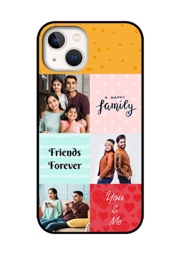 iPhone 13 Personalized Glass Phone Case - Images with Quotes Design