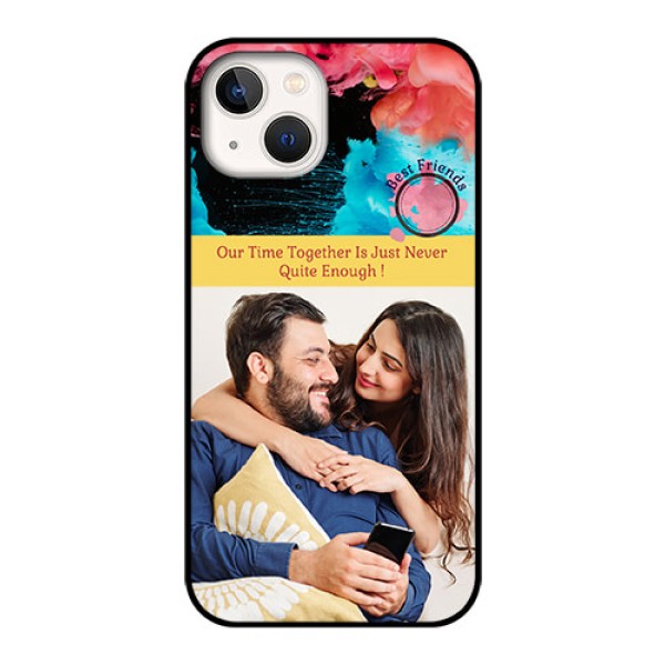 iPhone 13 Custom Glass Mobile Case - Quote with Acrylic Painting Design