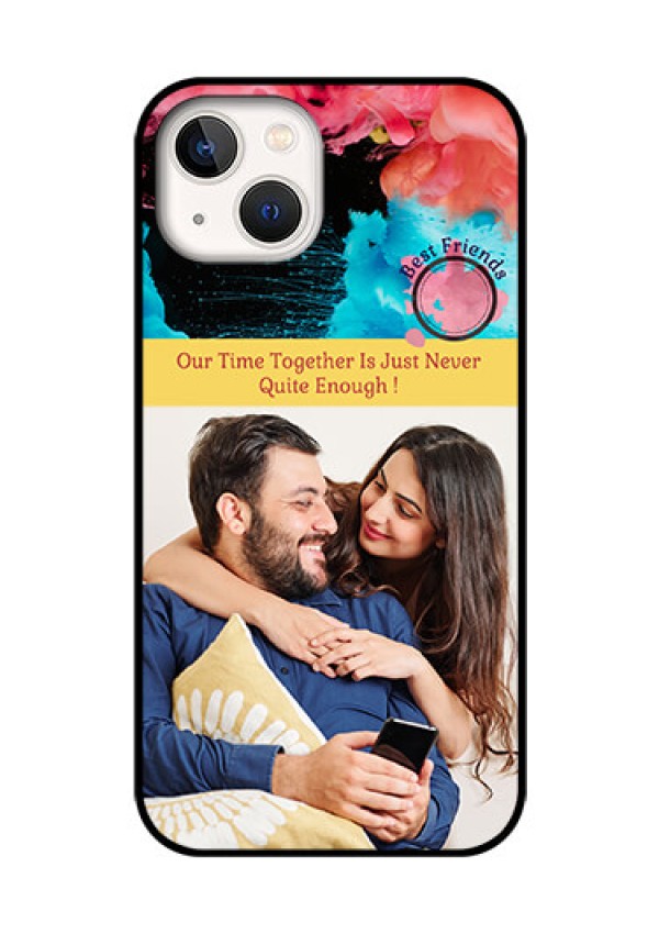iPhone 13 Custom Glass Mobile Case - Quote with Acrylic Painting Design