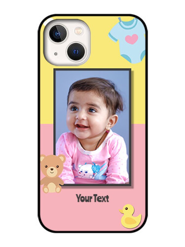 Custom iPhone 13 Photo Printing on Glass Case - Kids 2 Color Design
