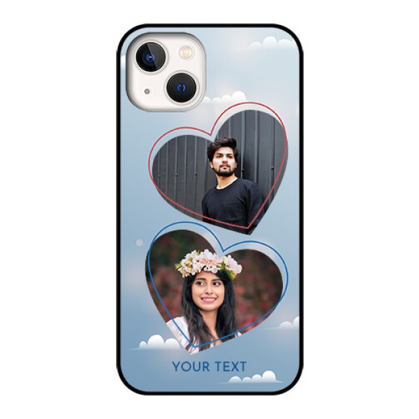 iPhone 13 Custom Glass Mobile Case - Blue Color Couple Design iPhone 13 Custom Glass Mobile Case - Blue Color Couple Design