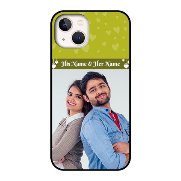 iPhone 13 Custom Glass Phone Case - You & Me Heart Design
