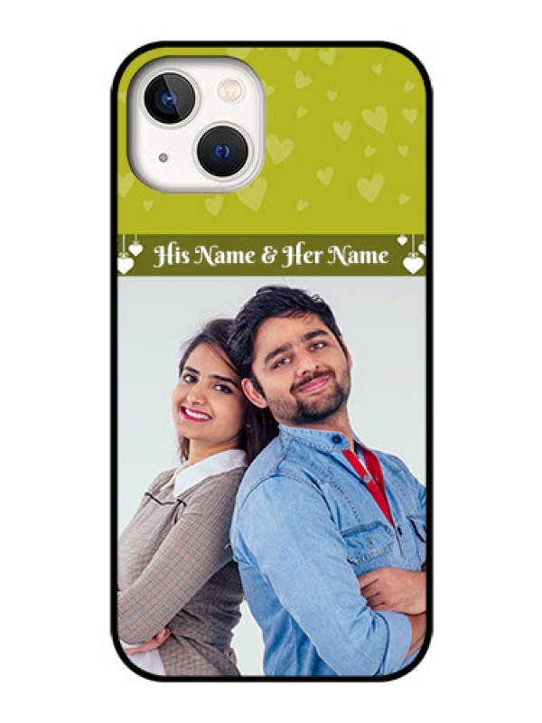 Custom iPhone 13 Custom Glass Phone Case - You & Me Heart Design