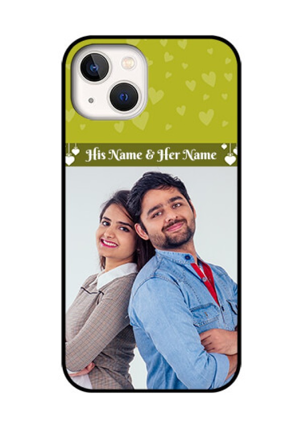 iPhone 13 Custom Glass Phone Case - You & Me Heart Design