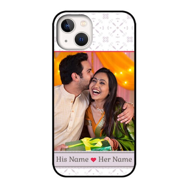 iPhone 13 Custom Glass Mobile Case - with Photo and Ethnic Design iPhone 13 Custom Glass Mobile Case - with Photo and Ethnic Design