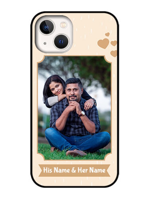 Custom iPhone 13 Custom Glass Phone Case - with confetti love design