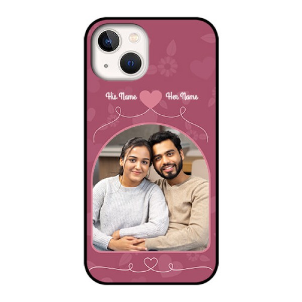 iPhone 13 Photo Printing on Glass Case - Love Floral Design