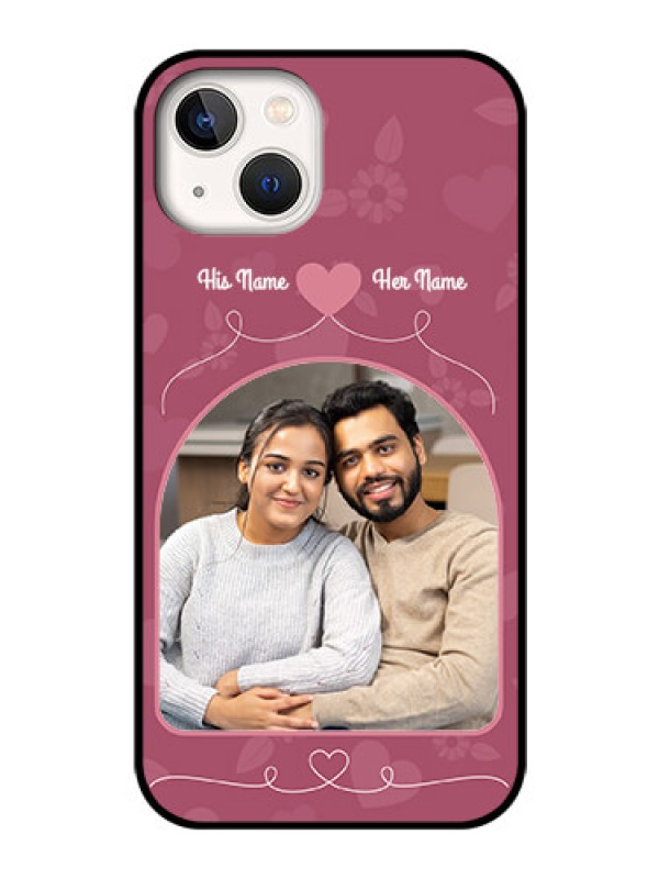 Custom iPhone 13 Photo Printing on Glass Case - Love Floral Design