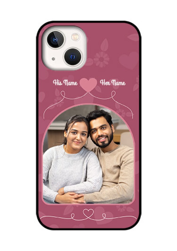 iPhone 13 Photo Printing on Glass Case - Love Floral Design
