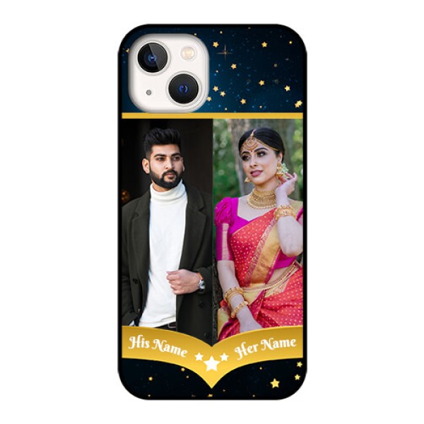 iPhone 13 Custom Glass Phone Case - Galaxy Stars Backdrop Design