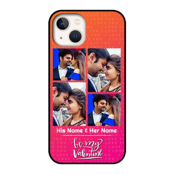 iPhone 13 Custom Glass Phone Case - I Love You Pink Design