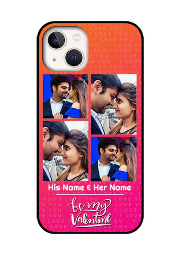 iPhone 13 Custom Glass Phone Case - I Love You Pink Design