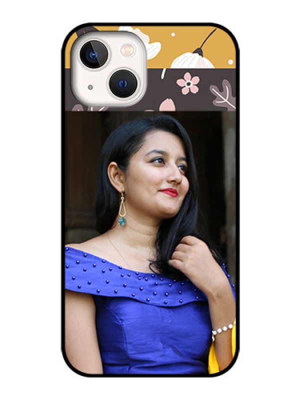 Custom iPhone 13 Custom Glass Phone Case - Stylish Floral Design