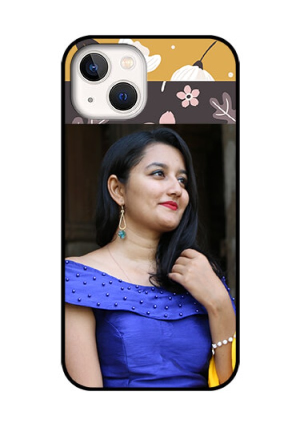 iPhone 13 Custom Glass Phone Case - Stylish Floral Design