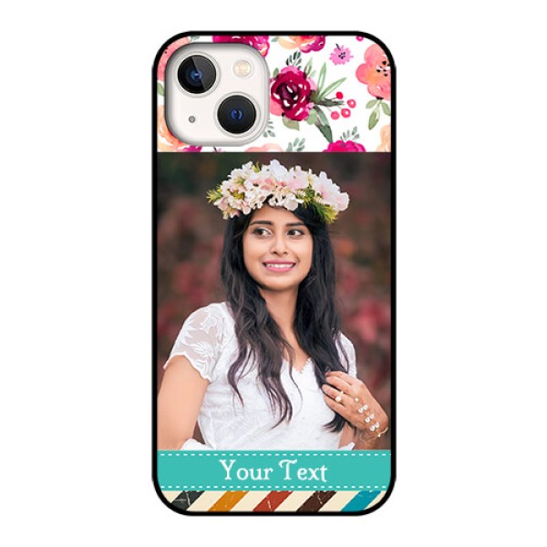 iPhone 13 Custom Glass Phone Case - Watercolor Floral Design iPhone 13 Custom Glass Phone Case - Watercolor Floral Design