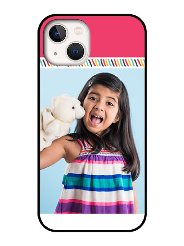 Custom iPhone 13 Personalized Glass Phone Case - Line art design