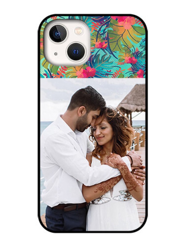 Custom iPhone 13 Photo Printing on Glass Case - Watercolor Floral Design