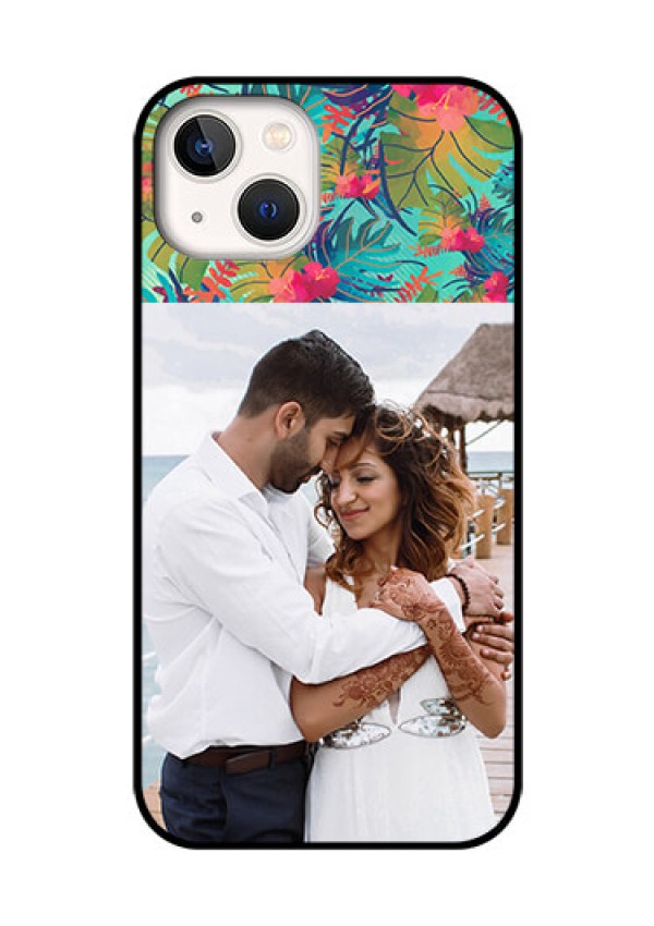 iPhone 13 Photo Printing on Glass Case - Watercolor Floral Design