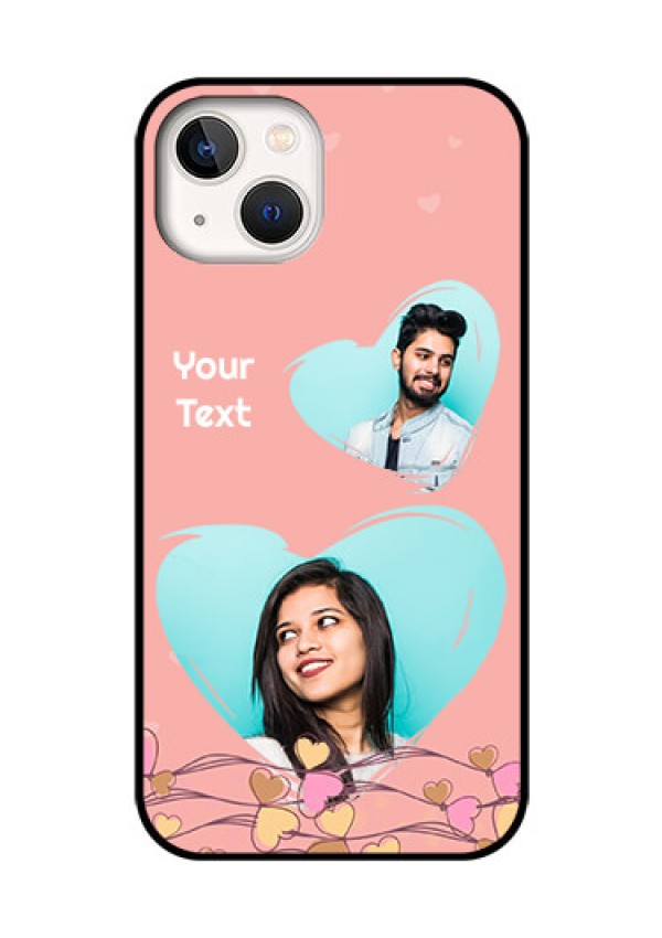iPhone 13 Custom Glass Mobile Case - Love Doodle Design