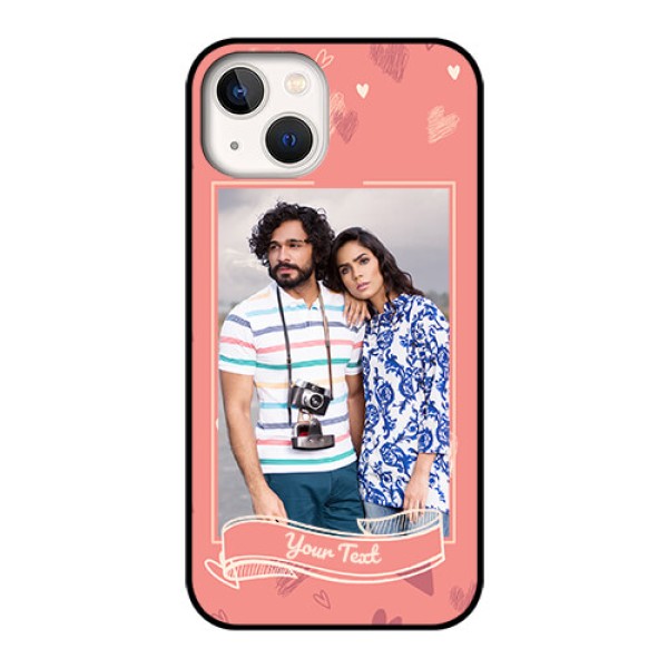iPhone 13 Custom Glass Phone Case - Love doodle art Design